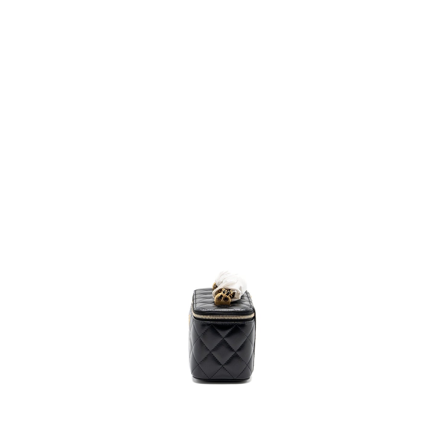 Chanel 24c Gold Crush Long Vanity Case Shiny Calfskin Black  (microchip)