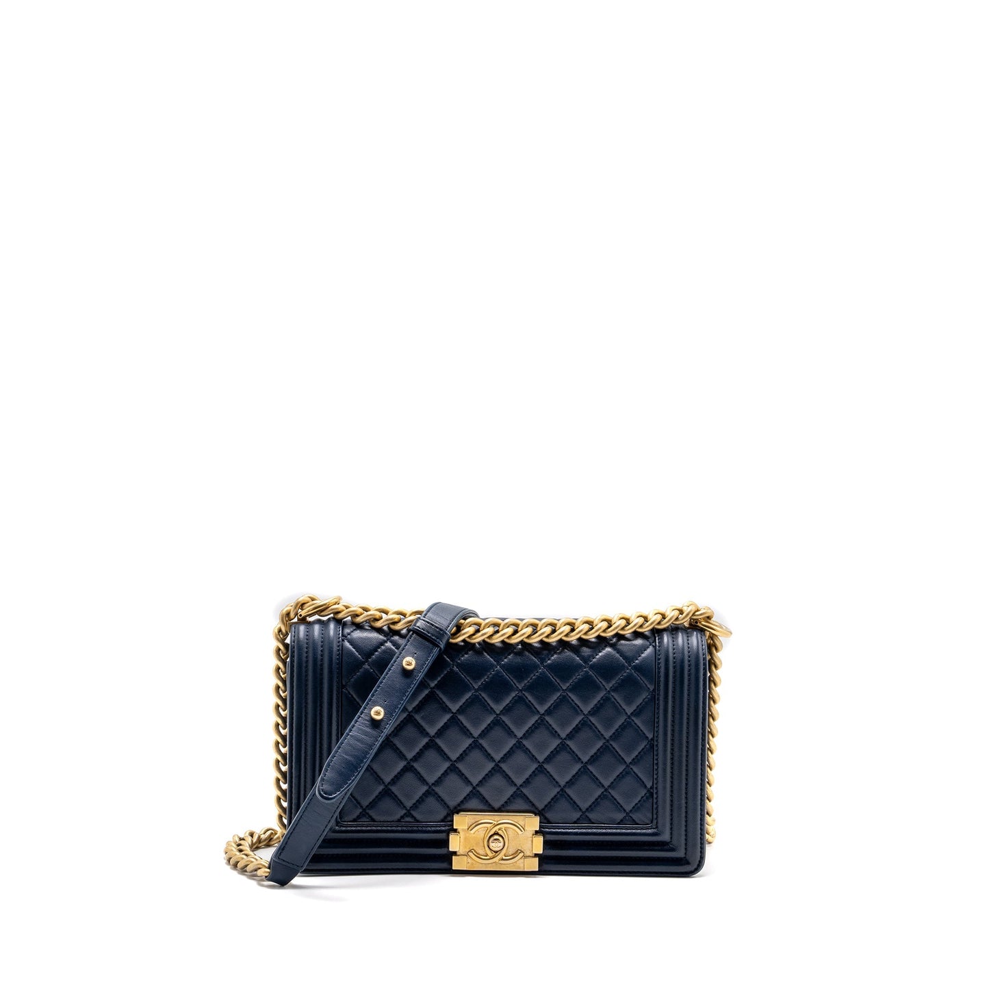 CHANEL MEDIUM BOY BAG lambskin BLUE