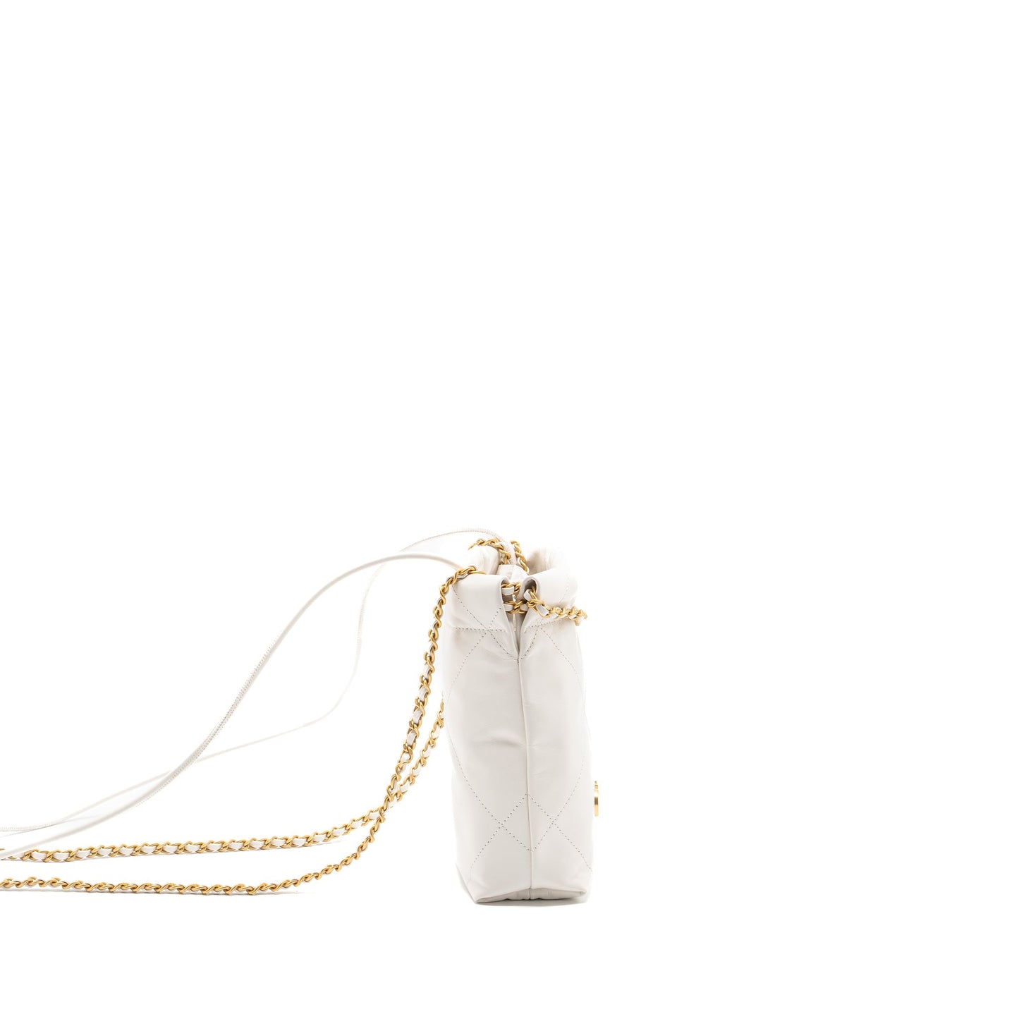 Chanel Mini 22 bag shiny calfskin white  (microchip)