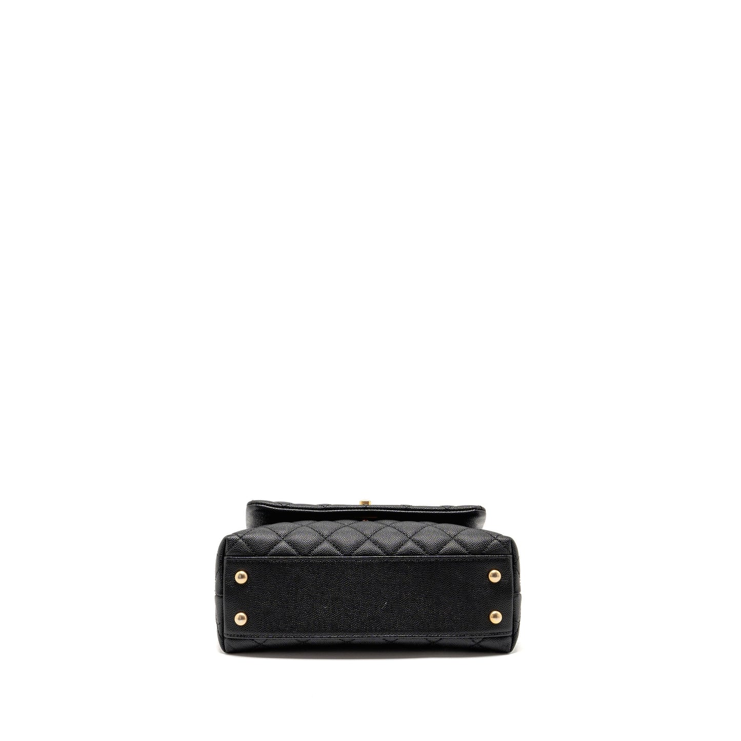 Chanel Small Coco Handle with Python Handle caviar Black/Burgundy