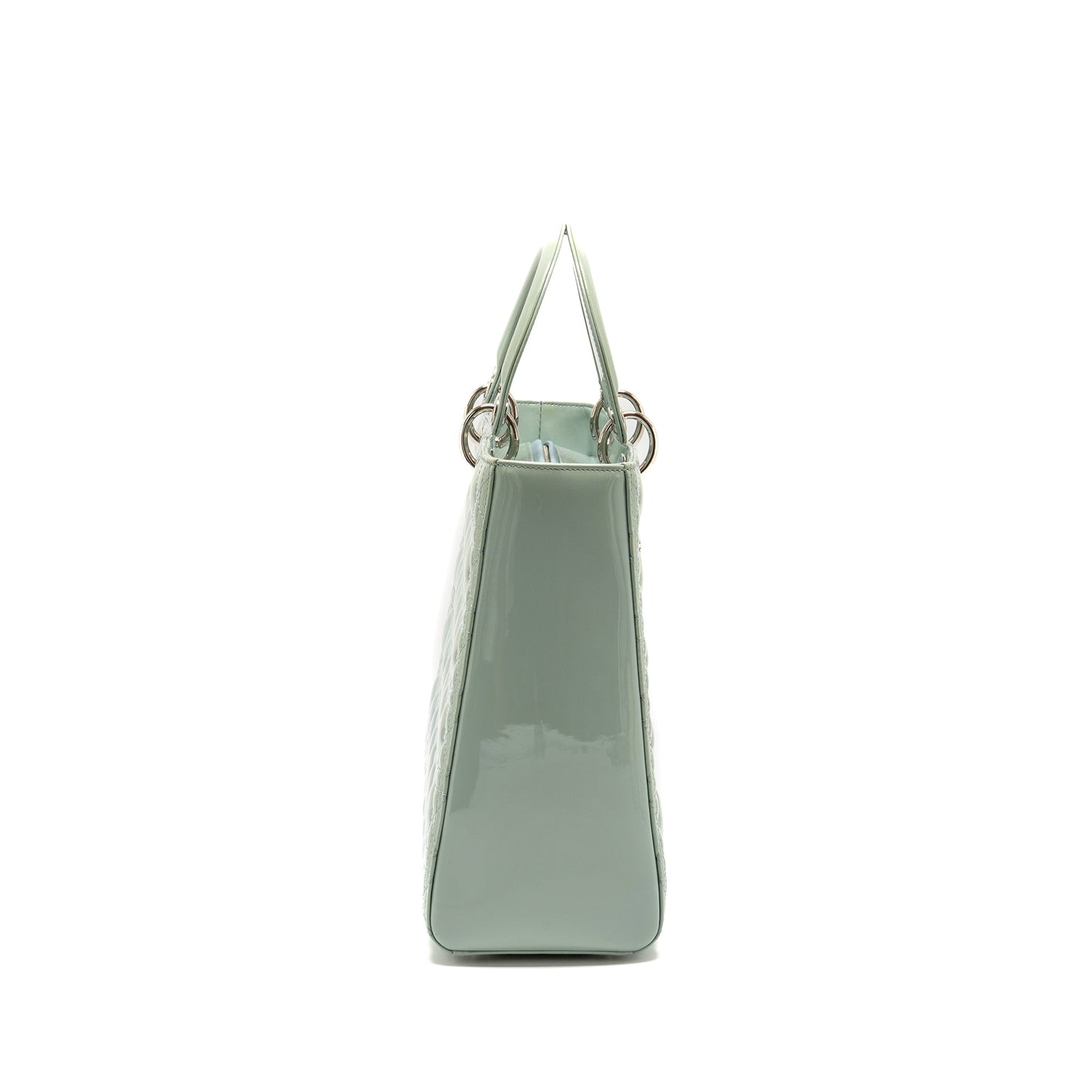 Dior Large Lady Dior Patent Light Blue