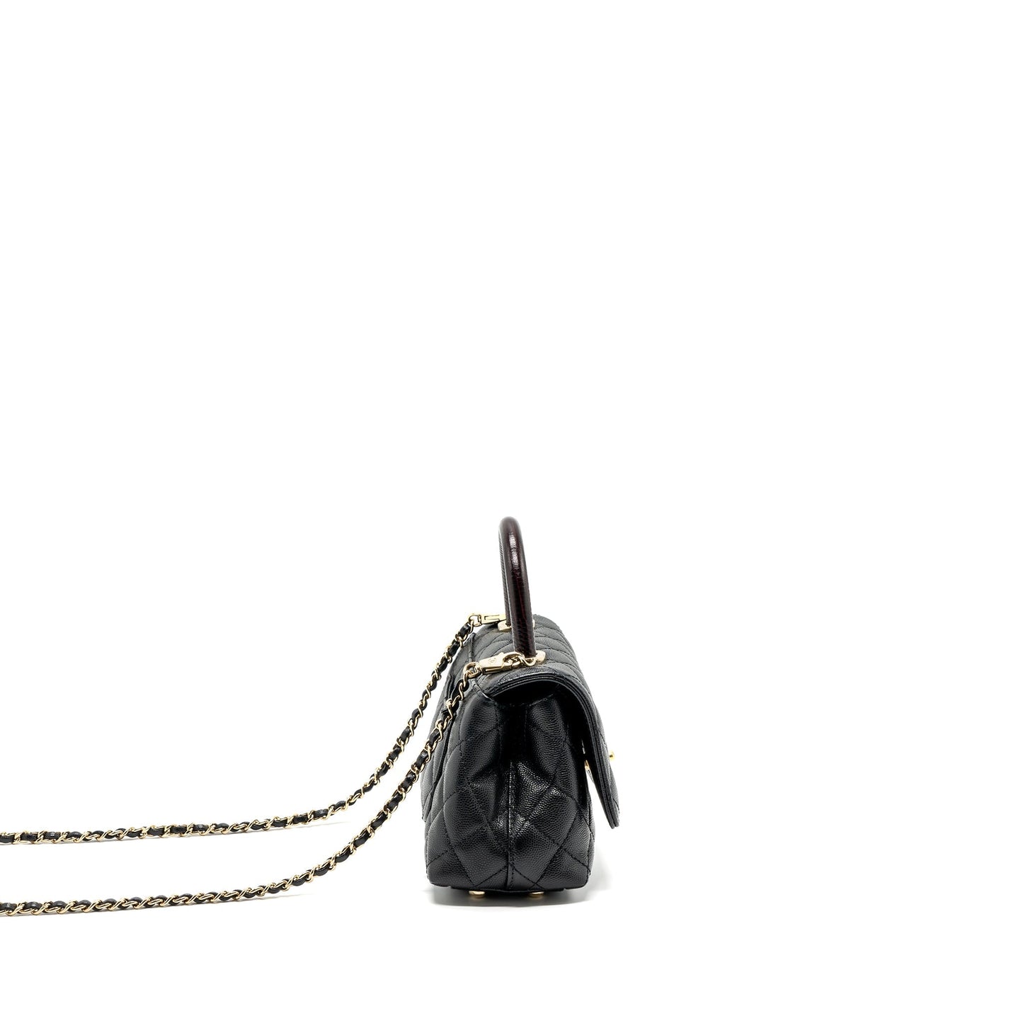 Chanel Coco Handle Extra Mini With Lizard Embossed Handle Caviar Black L(microchip)