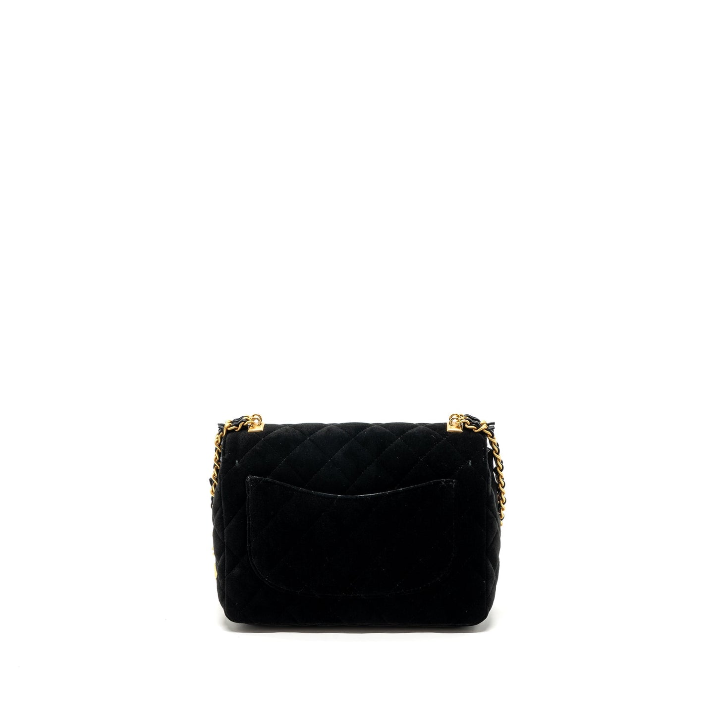 Chanel 22B Chanel on chains square flap bag velvet black  (Microchip)