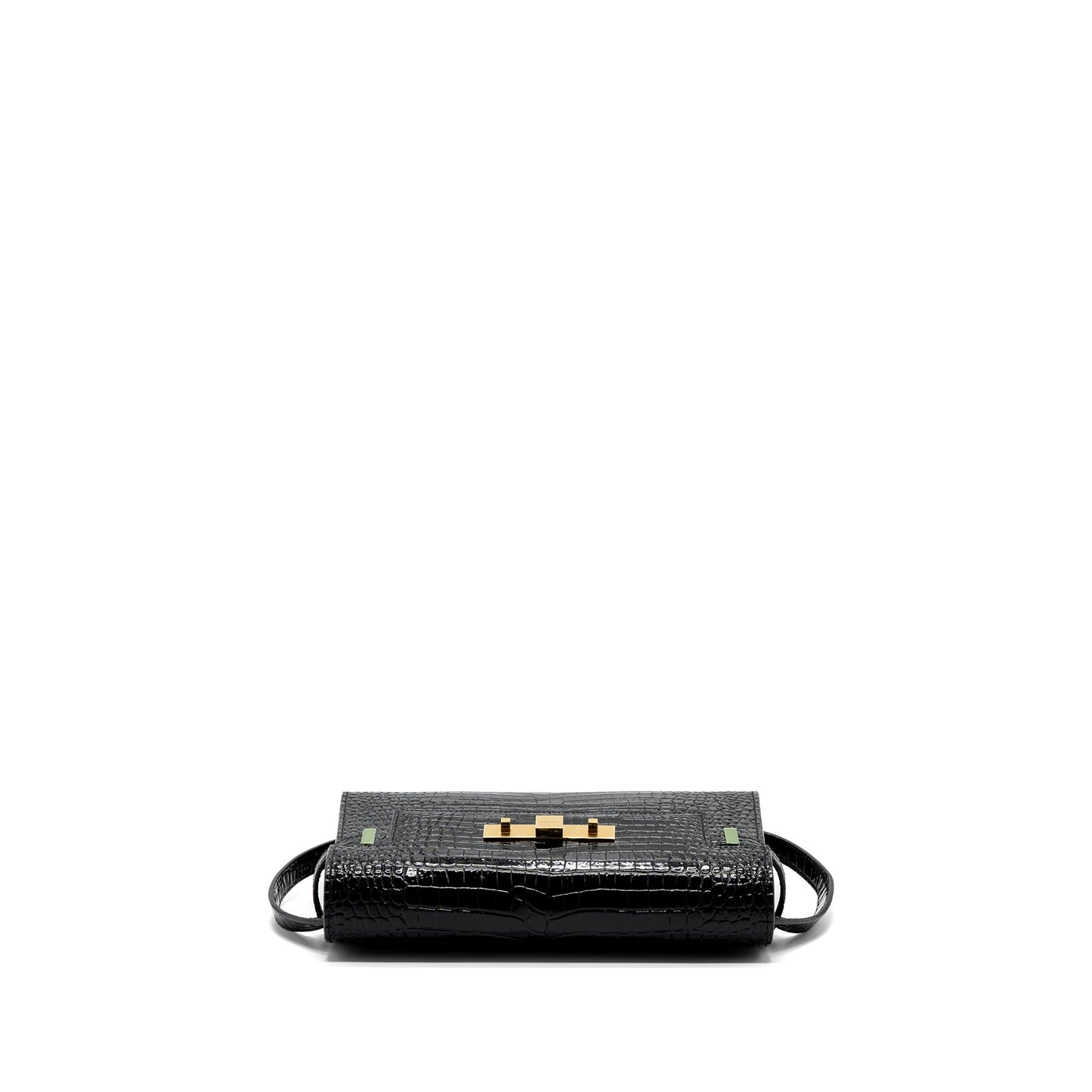Saint Laurent Manhattan Mini Purse Crocodile-Embossed Black
