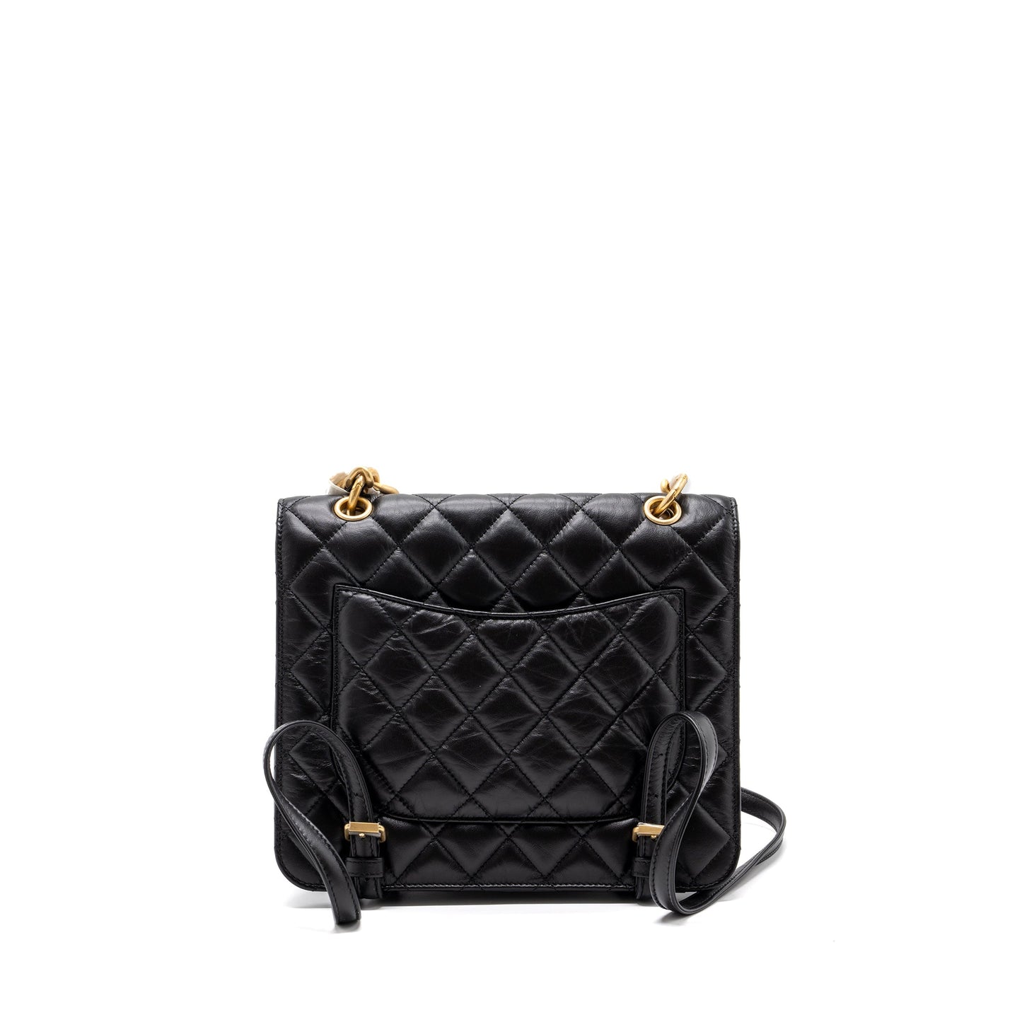 Chanel 23S flap backpack calfskin black brushed  (microchip)