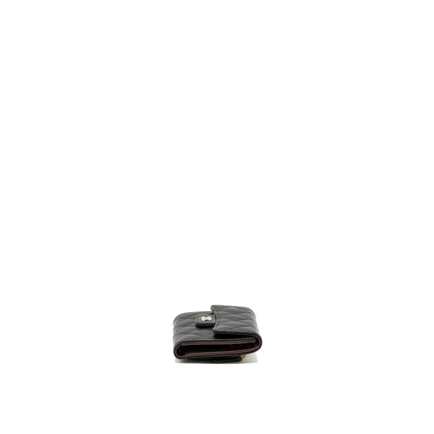 Chanel Classic Compact Wallet Caviar Black L (Microchip)