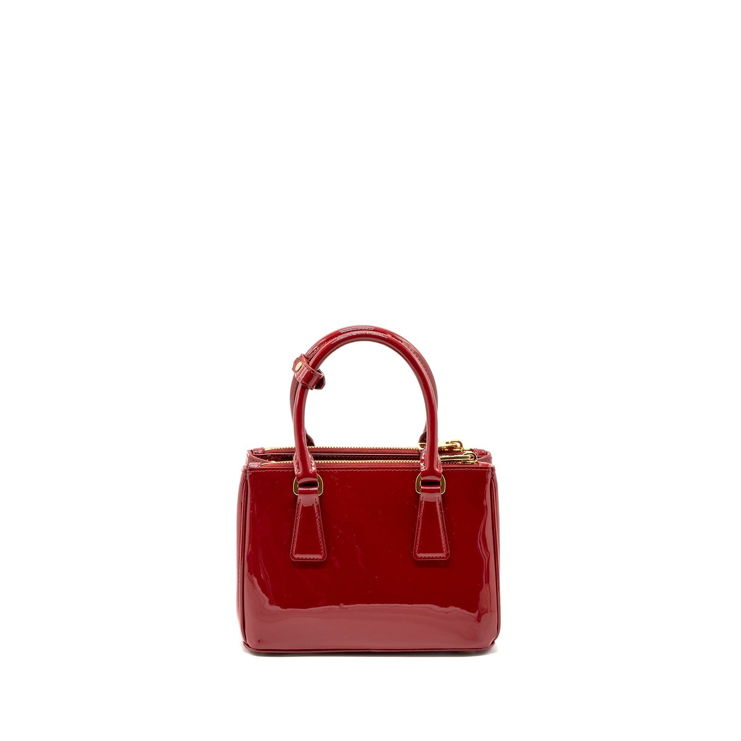 Prada Small Galleria Purse Patent Cherry
