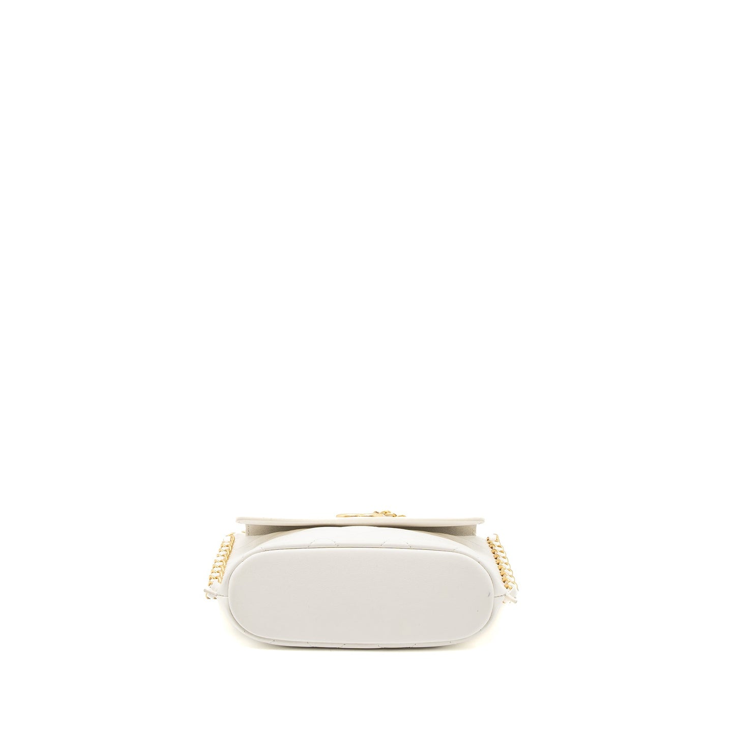 Chanel Crossbody Square Flap Bag Lambskin White Brushed