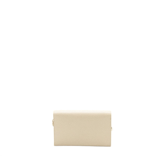 Gucci Interlocking G Crossbody Chain Bag Wallet leather White L