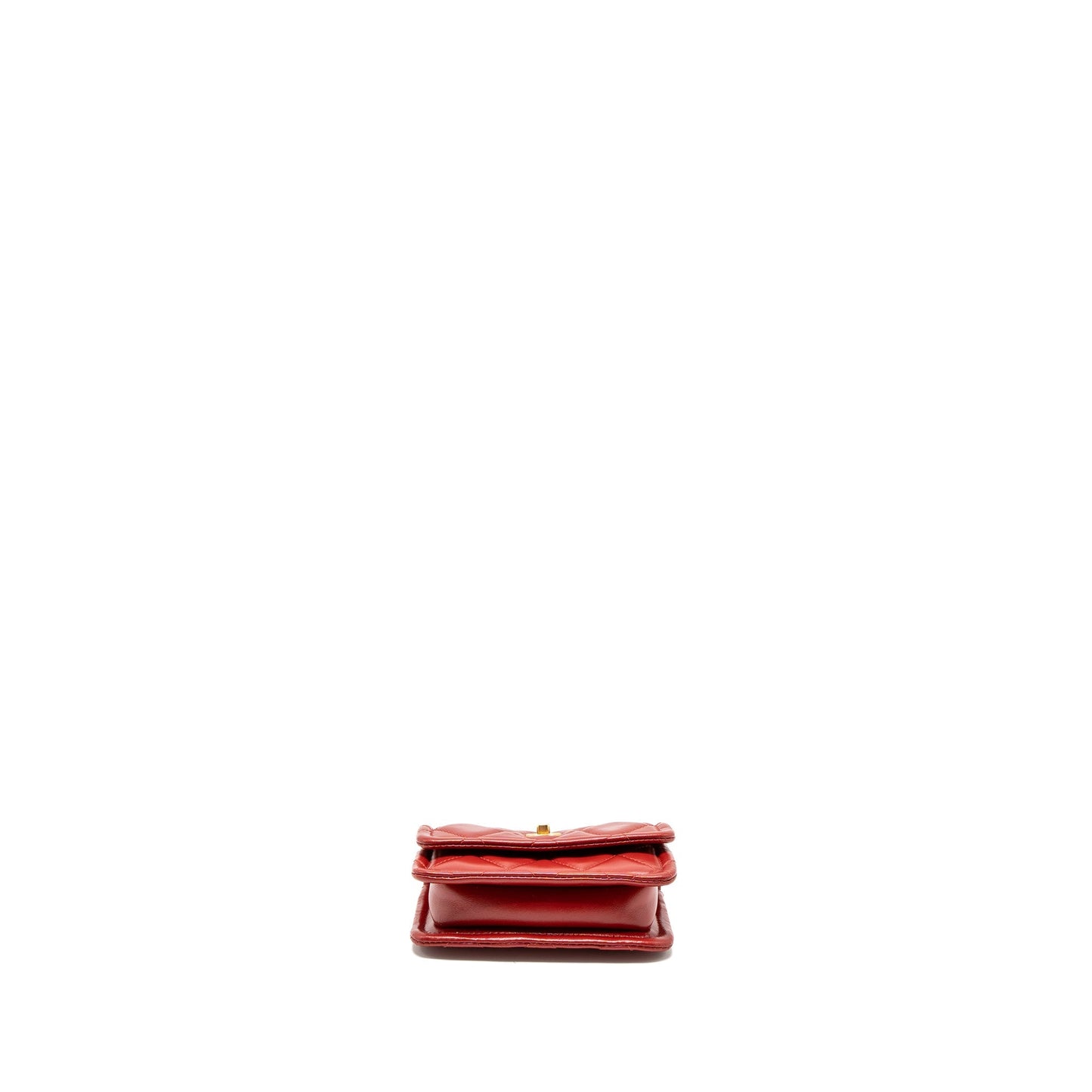 Chanel Quilted Mini Flap Belt Bag Lambskin Red Brushed