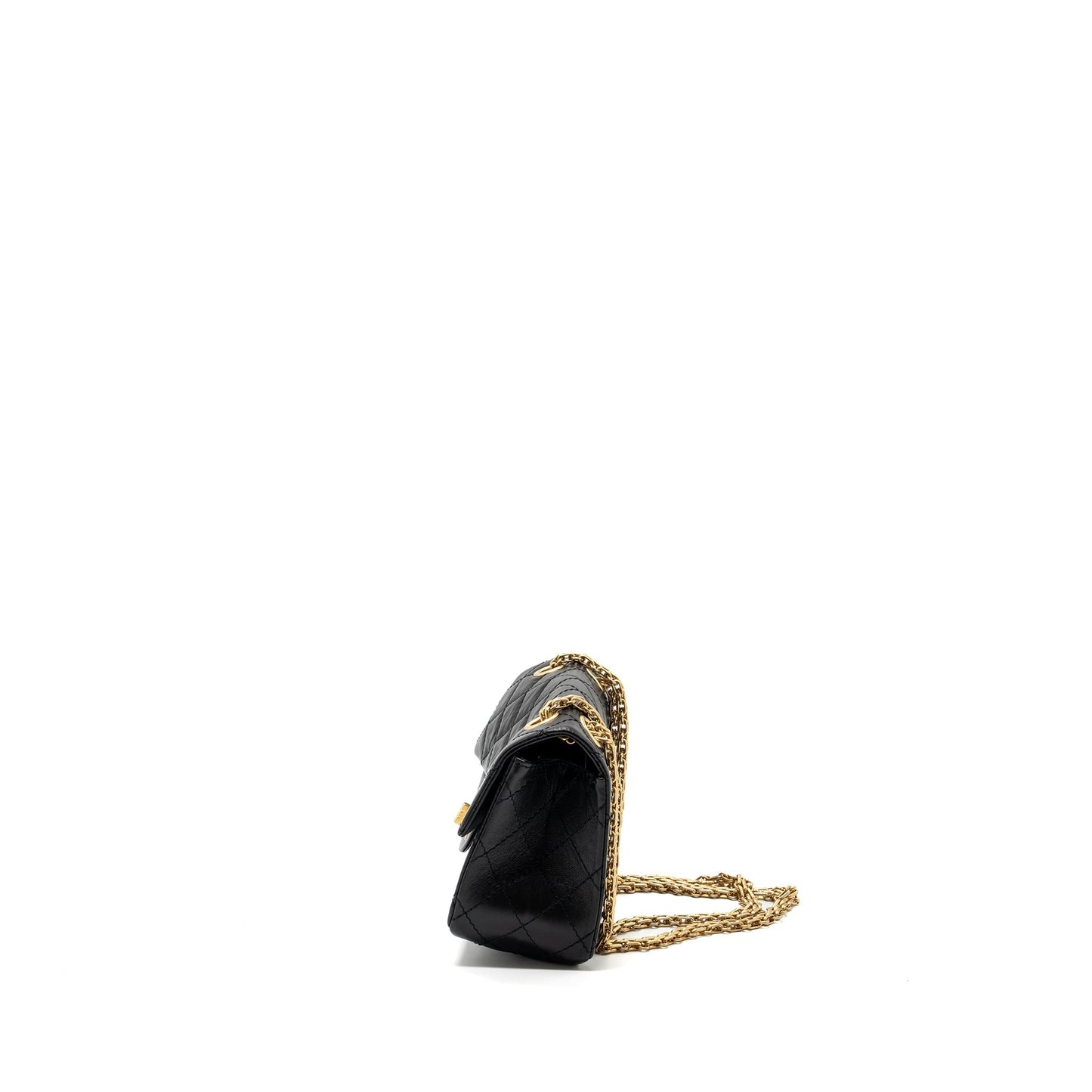 Chanel Mini 2.55 Reissue Flap Bag Aged Calfskin Black  (Microchip)