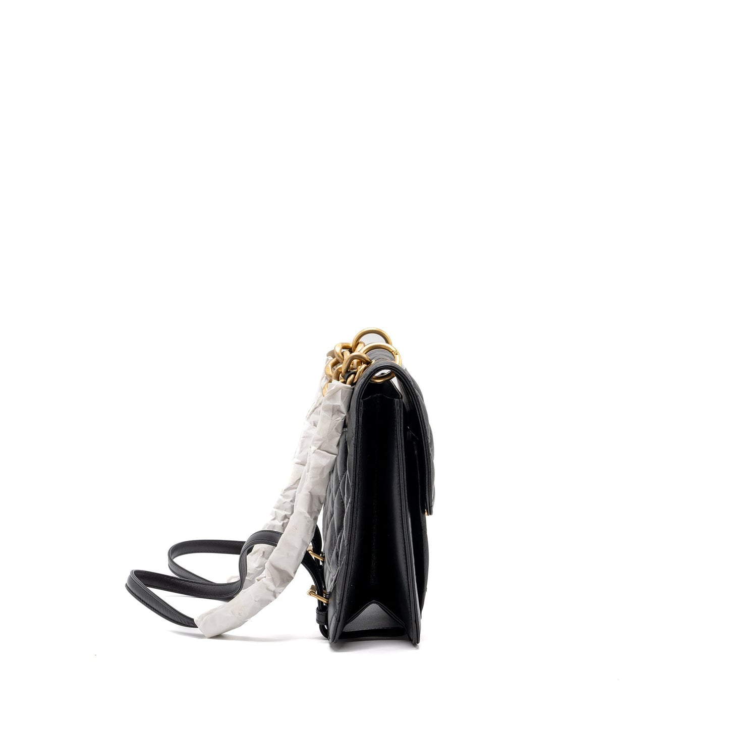 Chanel 23S flap backpack calfskin black brushed  (microchip)