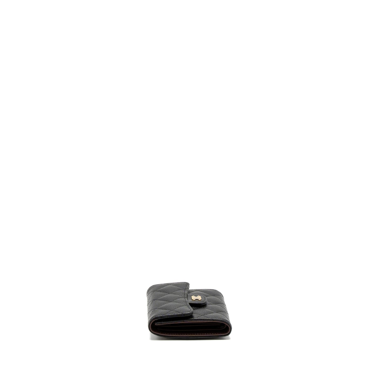 Chanel Classic Compact Wallet Caviar Black L (Microchip)
