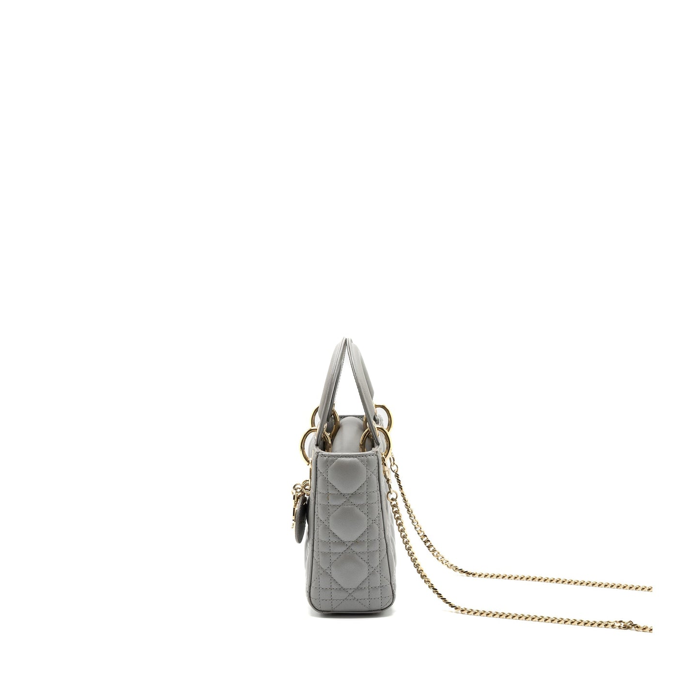 Dior mini lady dior lambskin grey