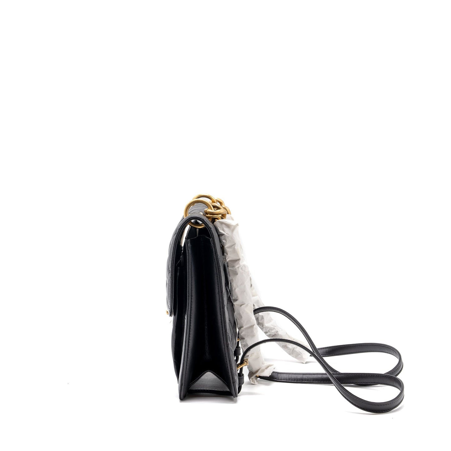 Chanel 23S flap backpack calfskin black brushed  (microchip)