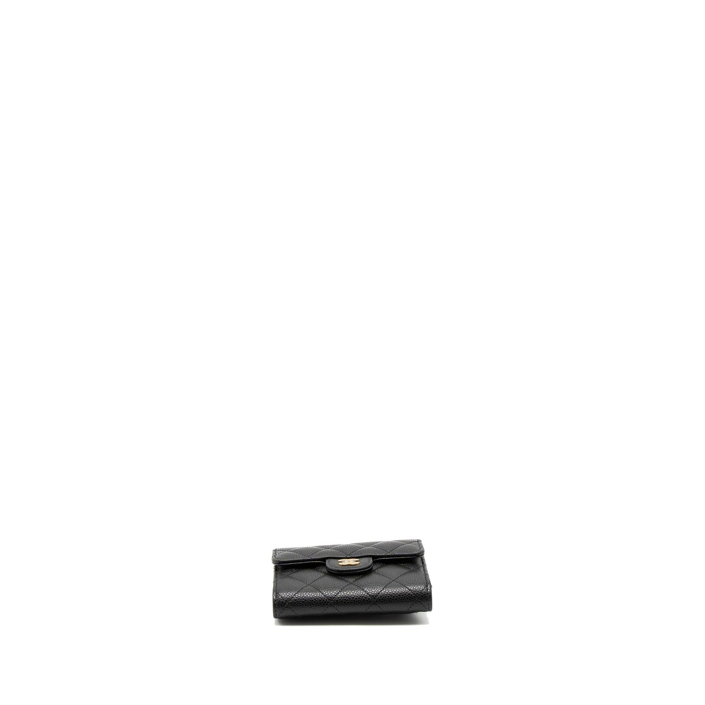 Chanel Classic Compact Wallet Caviar Black L (Microchip)