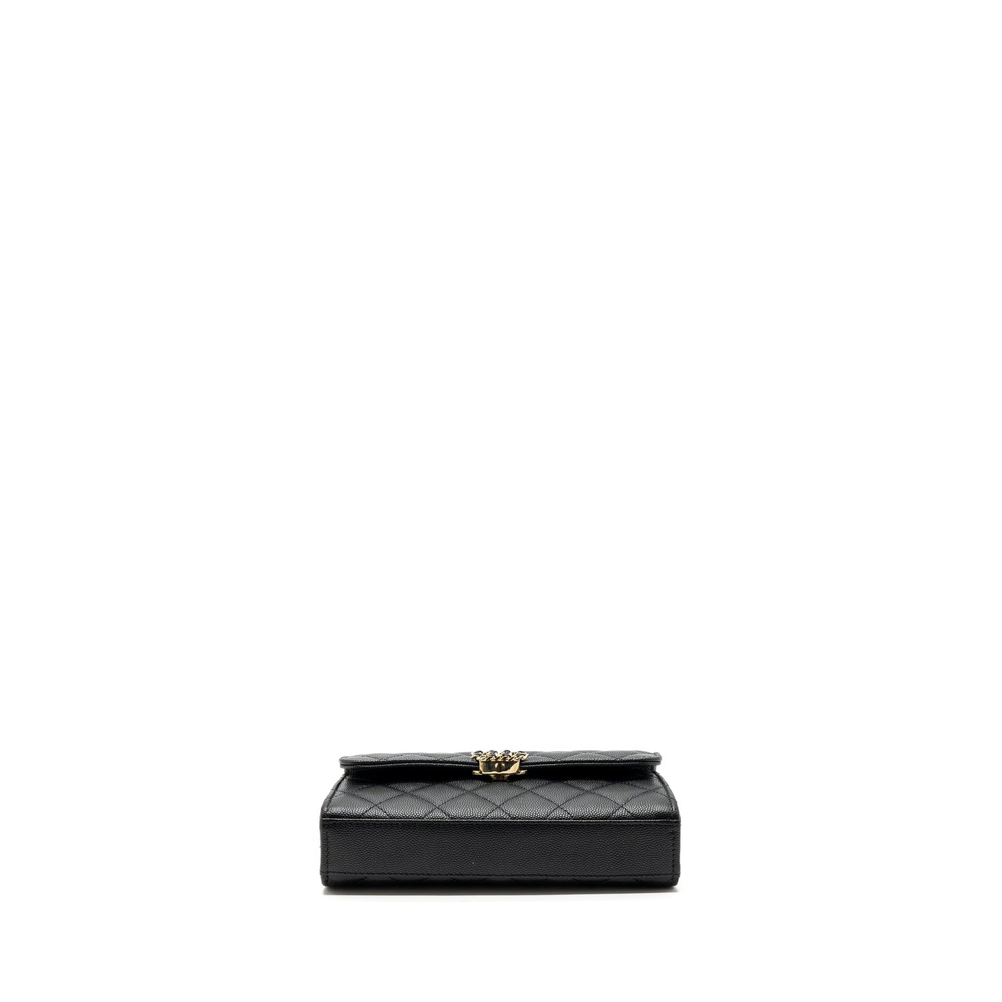chanel 23p top handle mini flap bag with chain caviar black L (microchip)