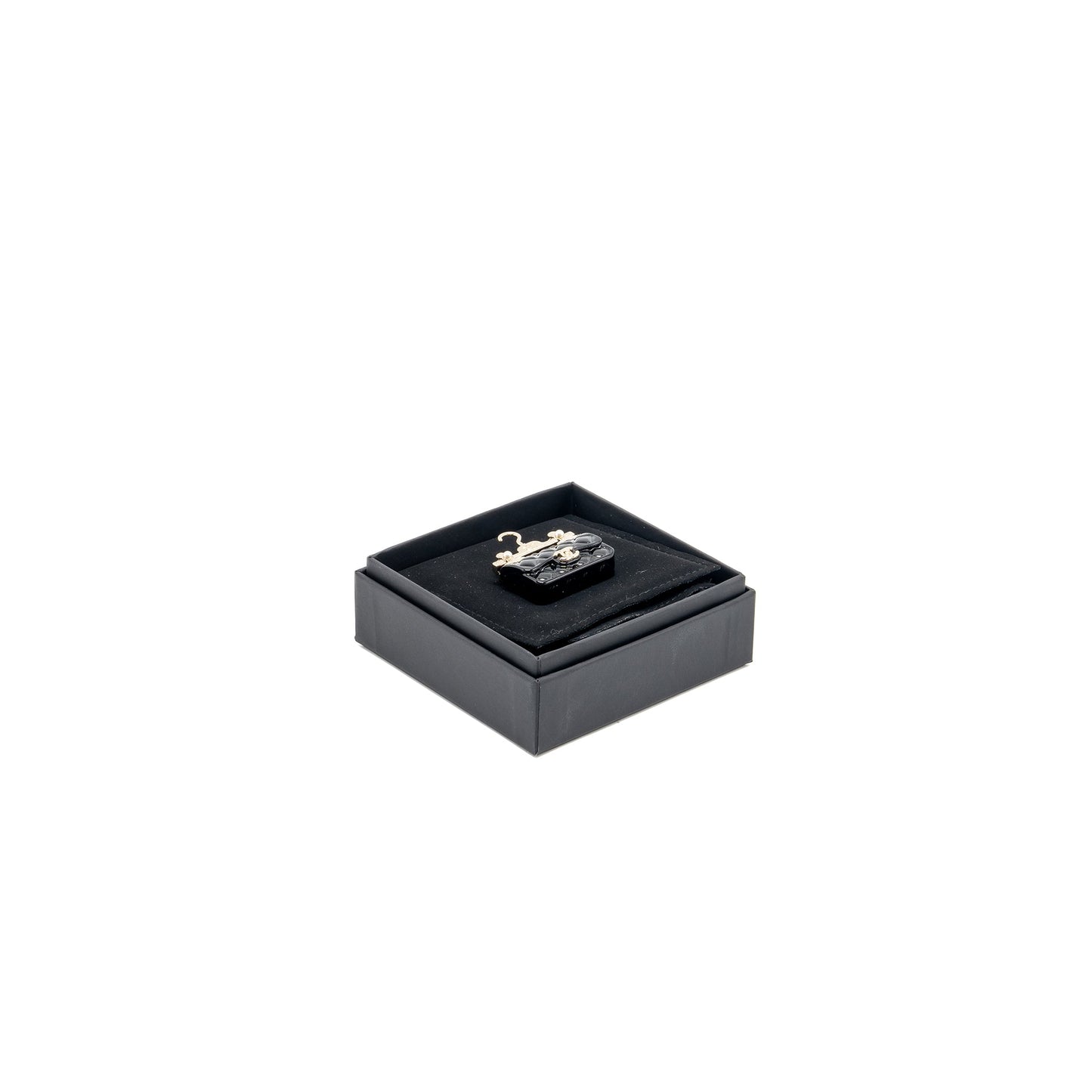 Chanel Hanger Flap Bag Brooch Black L