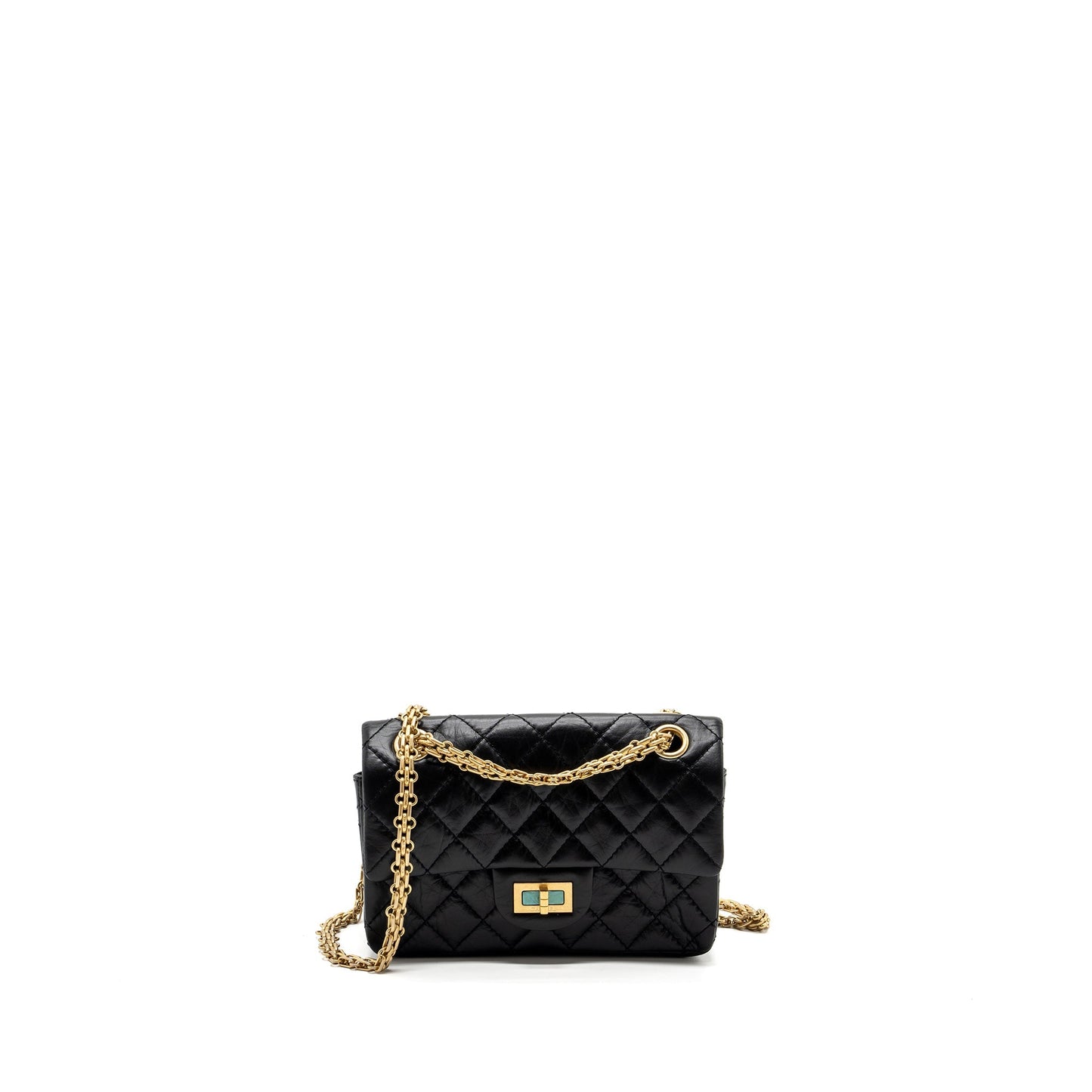 Chanel Mini 2.55 Reissue Flap Bag Aged Calfskin Black  (Microchip)
