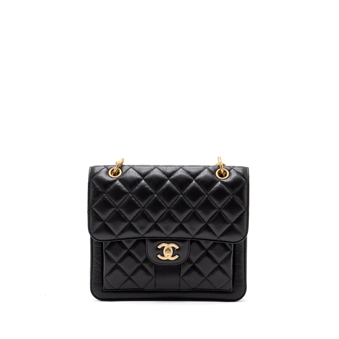 Chanel 23S flap backpack calfskin black brushed  (microchip)