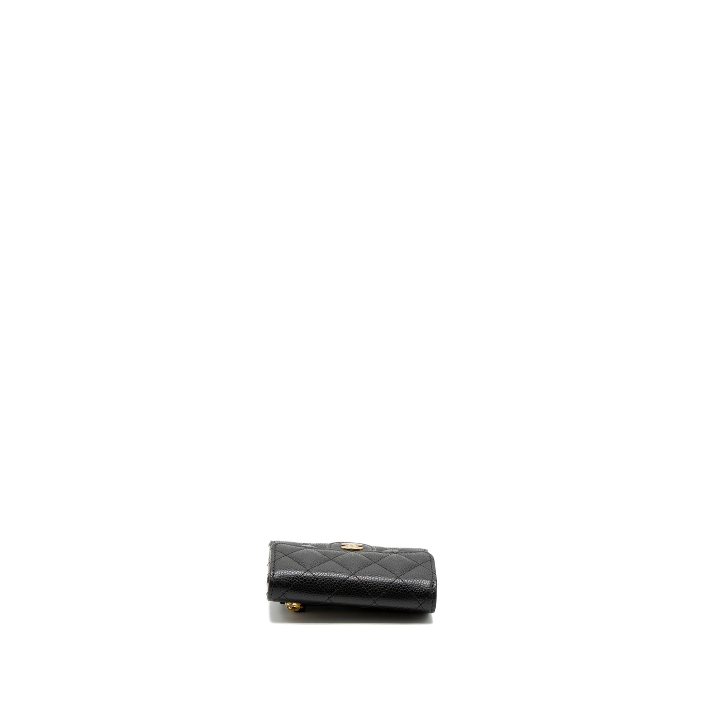 Chanel Classic Compact Wallet Caviar Black L (Microchip)