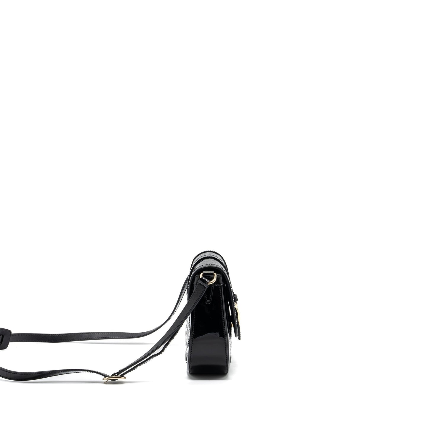 Gucci messenger crossbody bag patent black L
