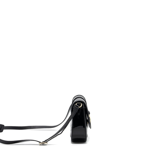 Gucci messenger crossbody bag patent black L