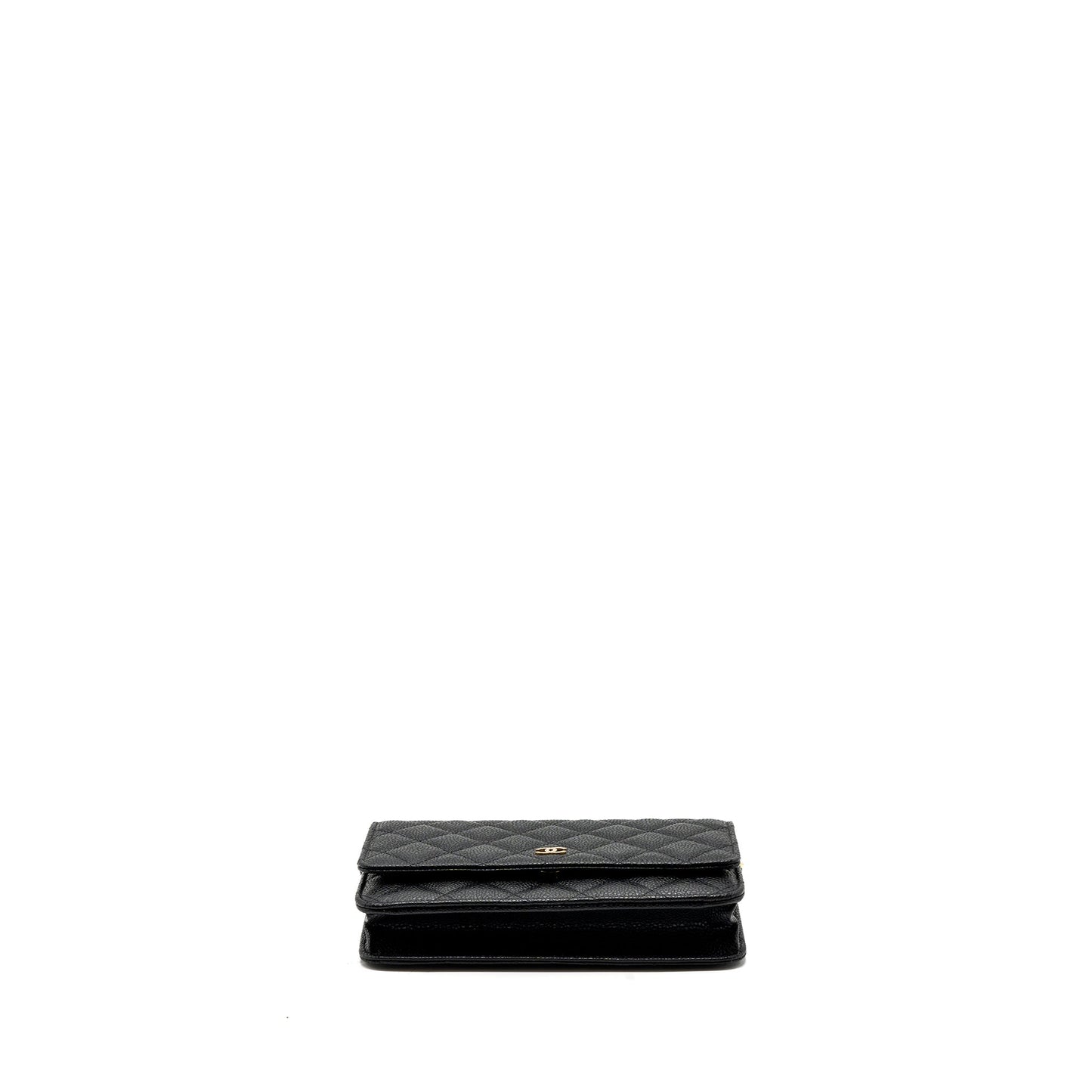 Chanel classic wallet on chain caviar black