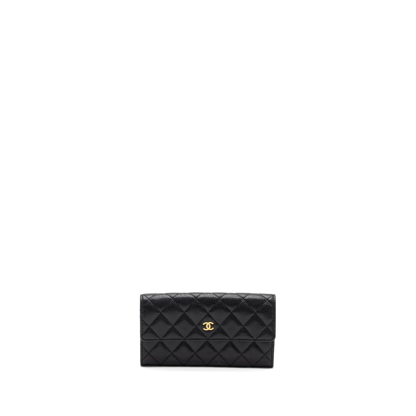 Chanel Flap Long Wallet Caviar Black