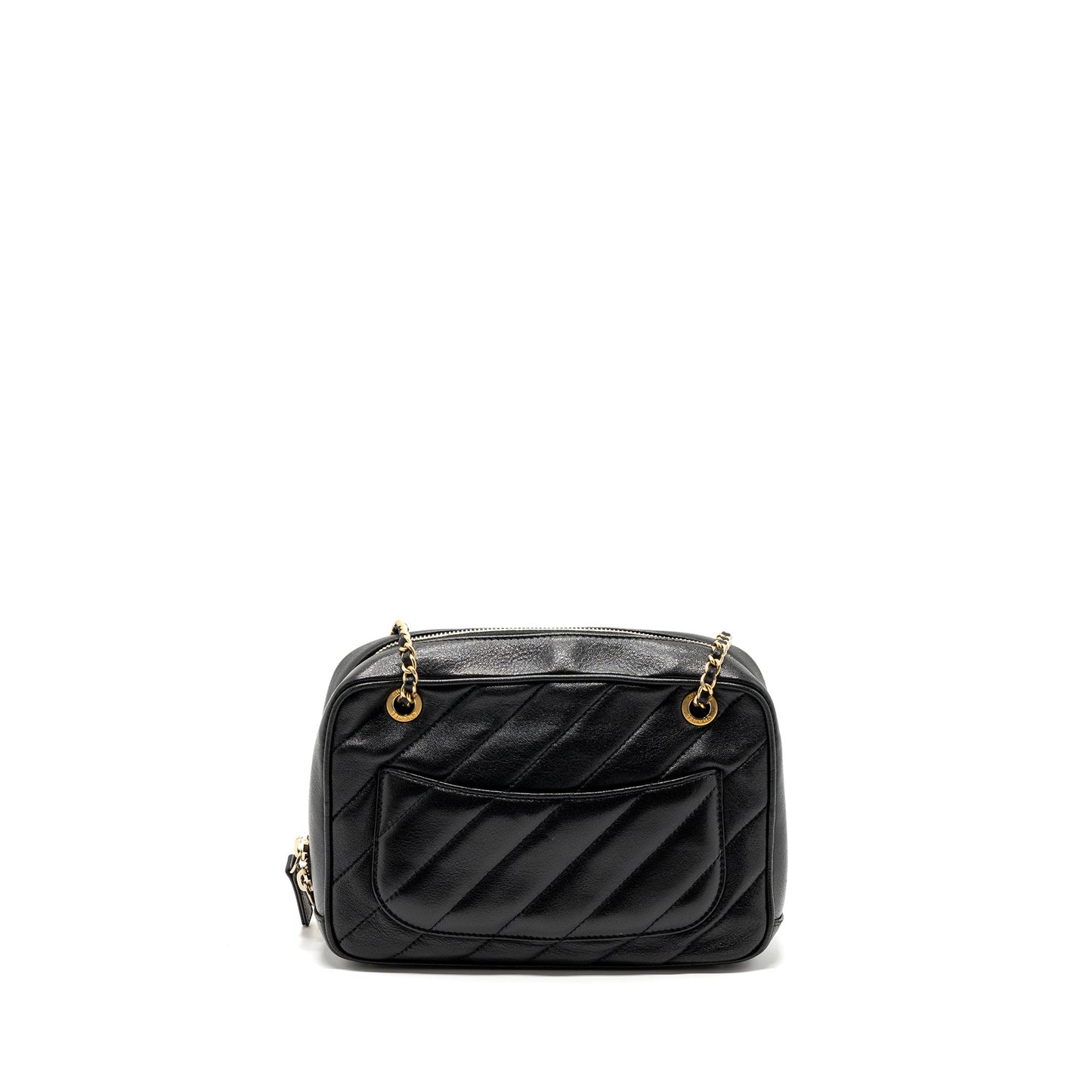 Chanel zipper camera chain bag lambskin black