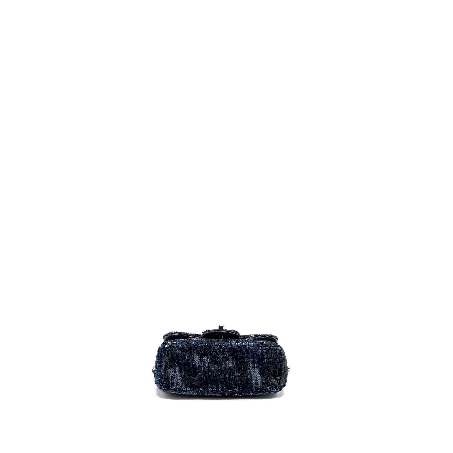 Chanel super mini flap bag sequin dark blue / black