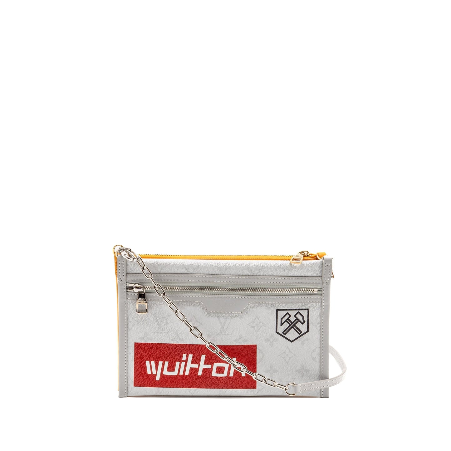 Louis Vuitton Double Flat Messenger Shoulder Bag Canvas/Denim Multicolour Silver/Gold Hardware