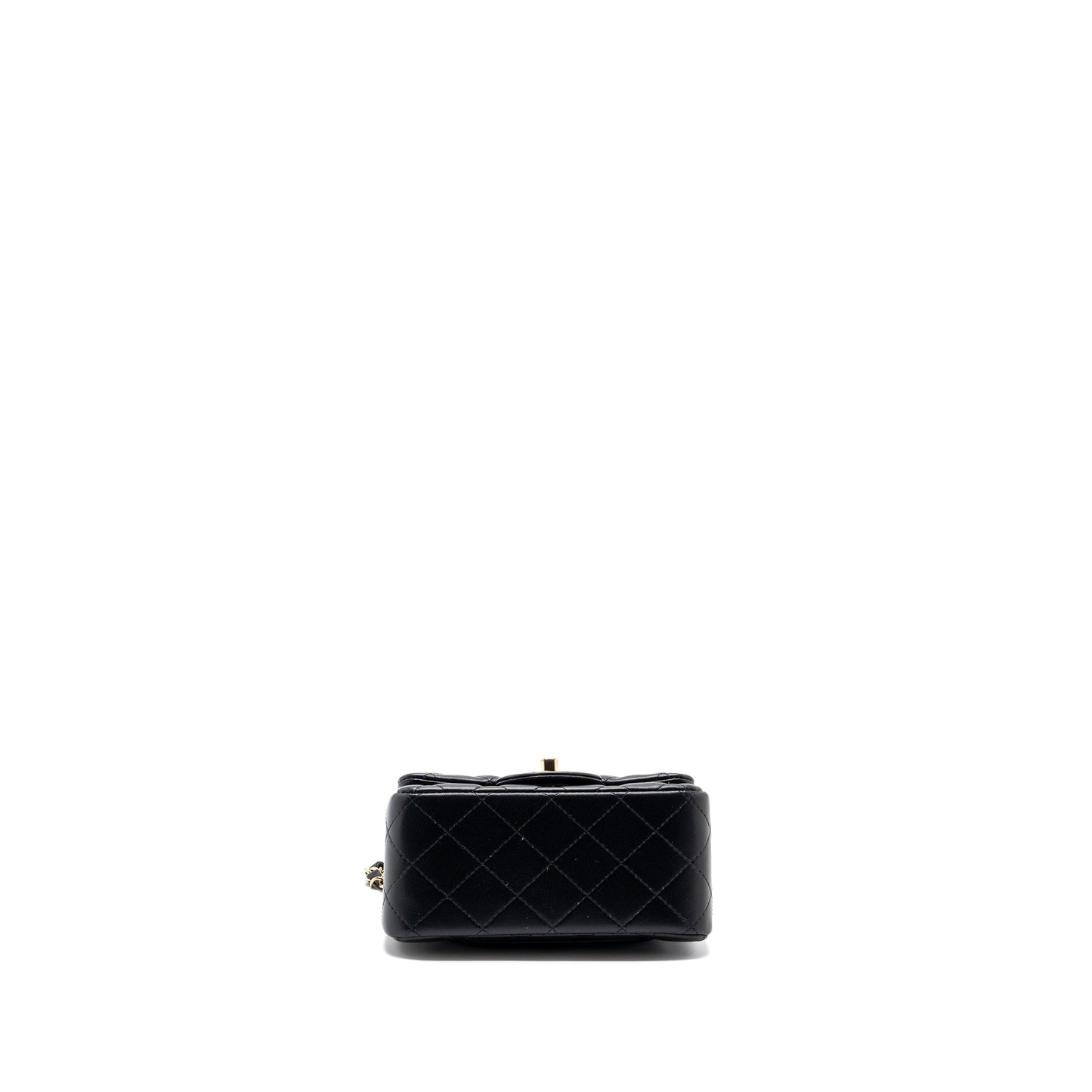Chanel Classic Mini Square Flap Bag Lambskin Black L (Microchip)