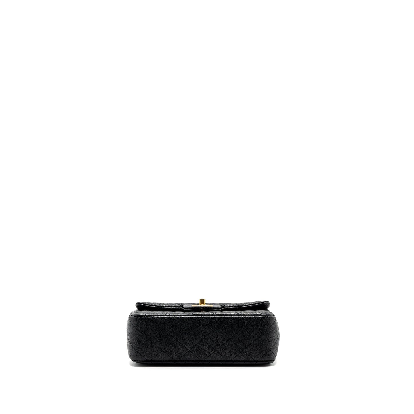 Chanel top handle mini rectangular flap bag grained calfskin black