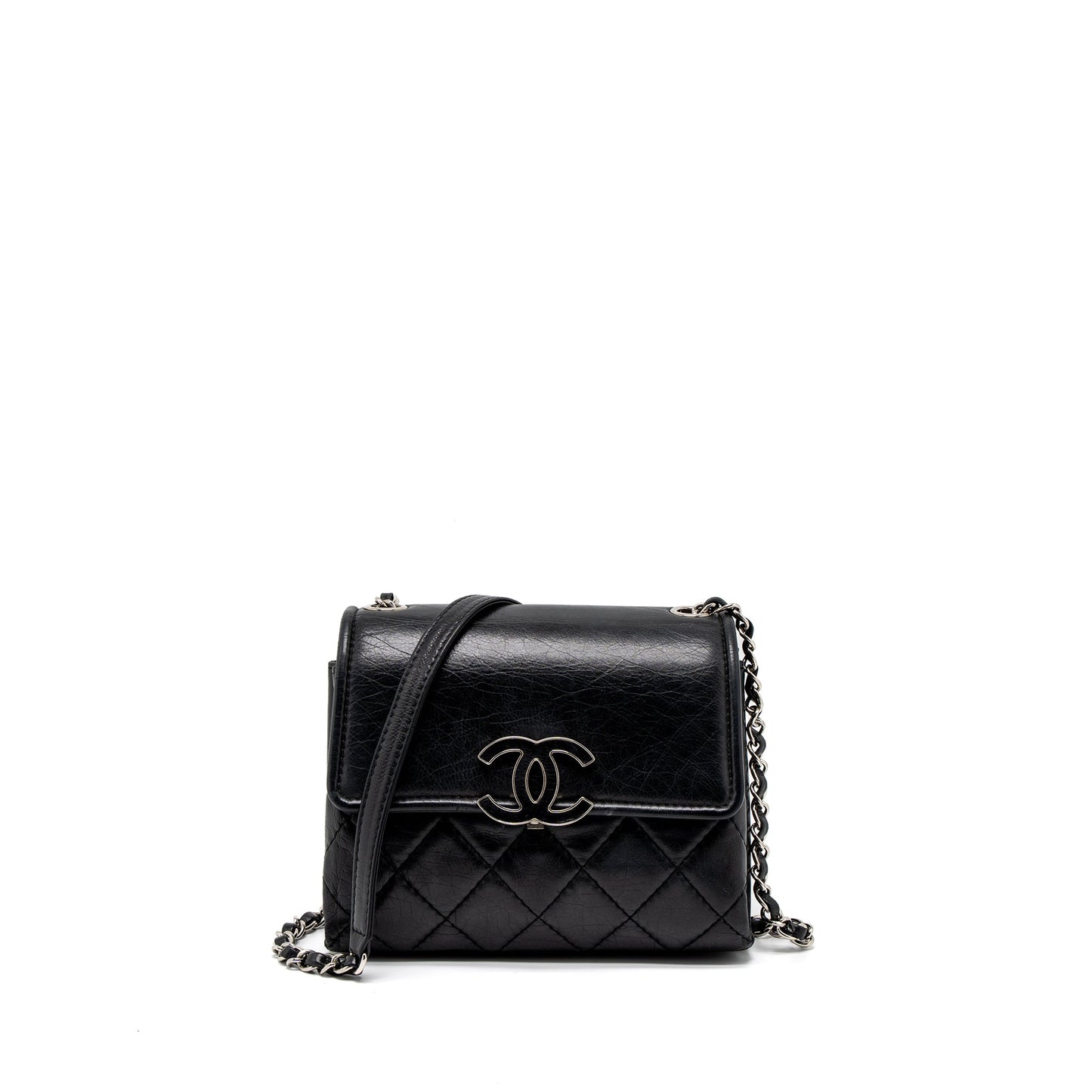 Chanel Giant CC Logo Bag Calfskin Navy