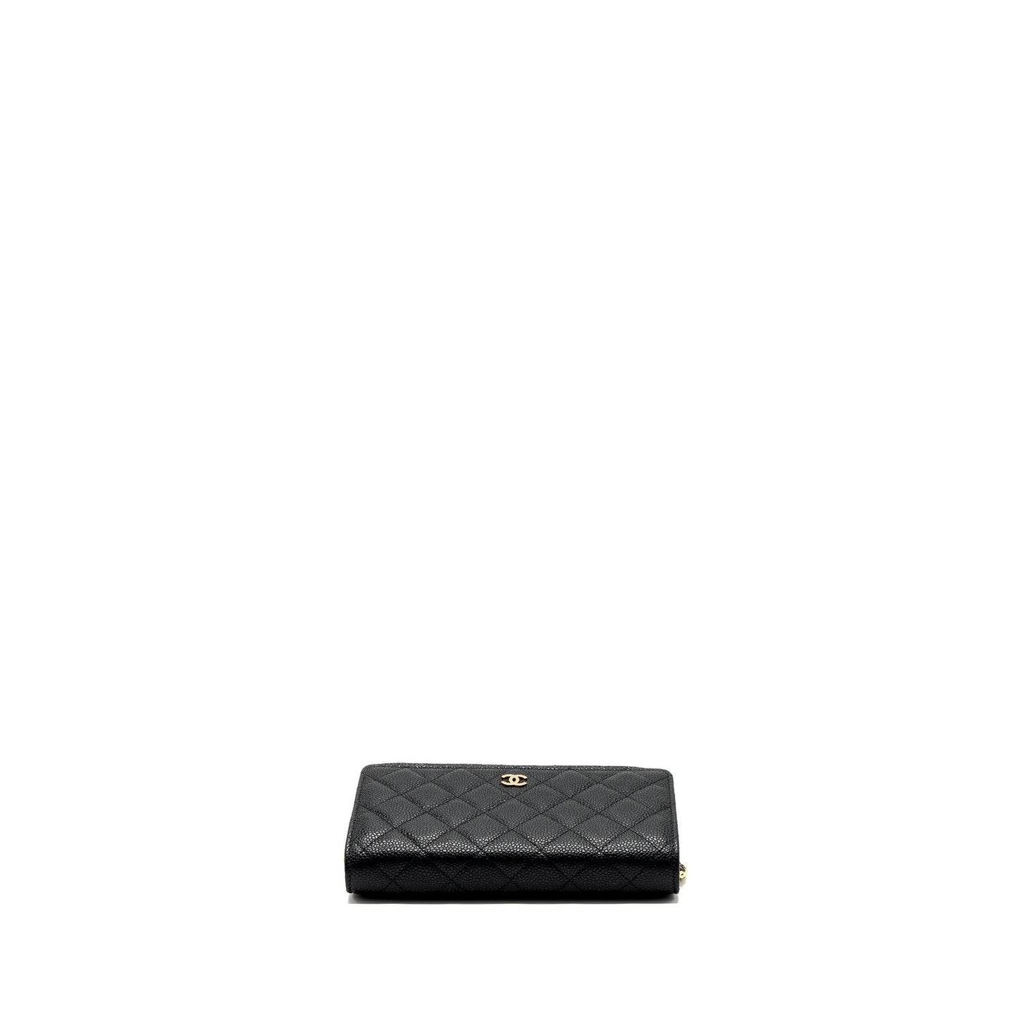 Chanel classic wallet on chain caviar black