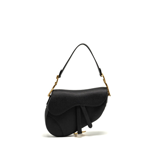 Dior Medium Saddle grained calfskin black