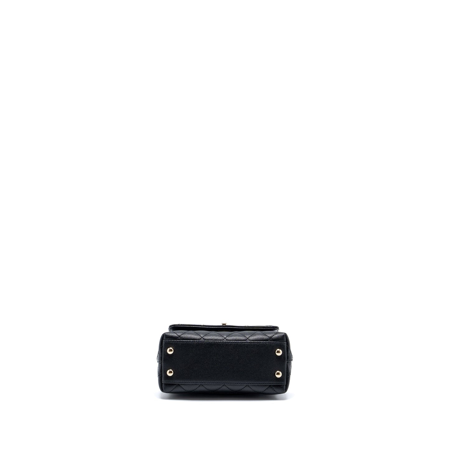Chanel Mini Coco Handle with Lizard Embossed Handle Caviar Black L (microchip)