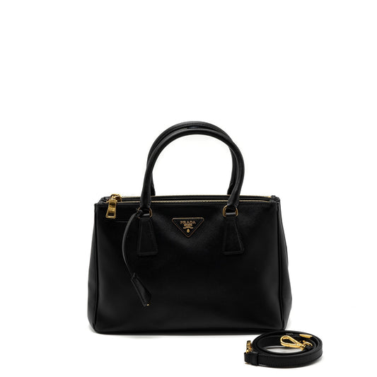 Prada double zip tote Purse saffiano calfskin black