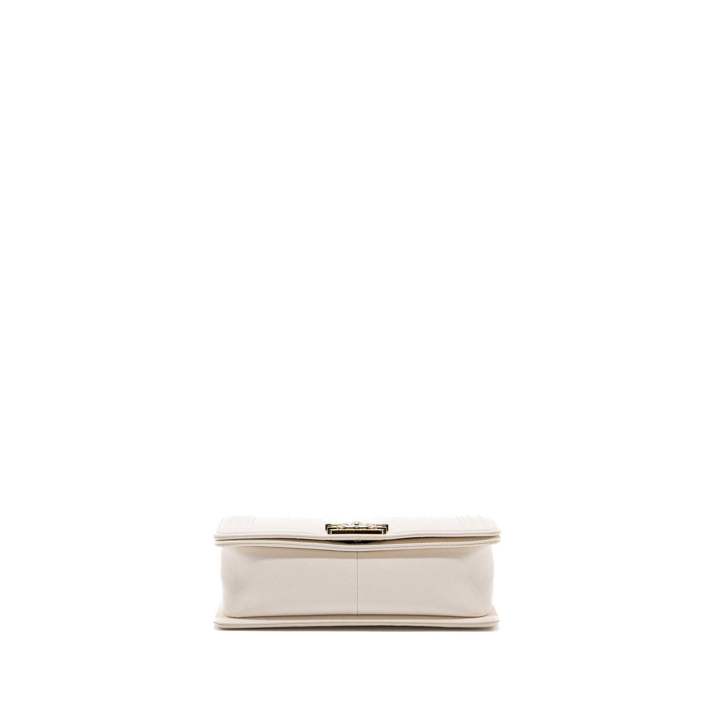 CHANEL MEDIUM LE BOY CAVIAR WHITE L