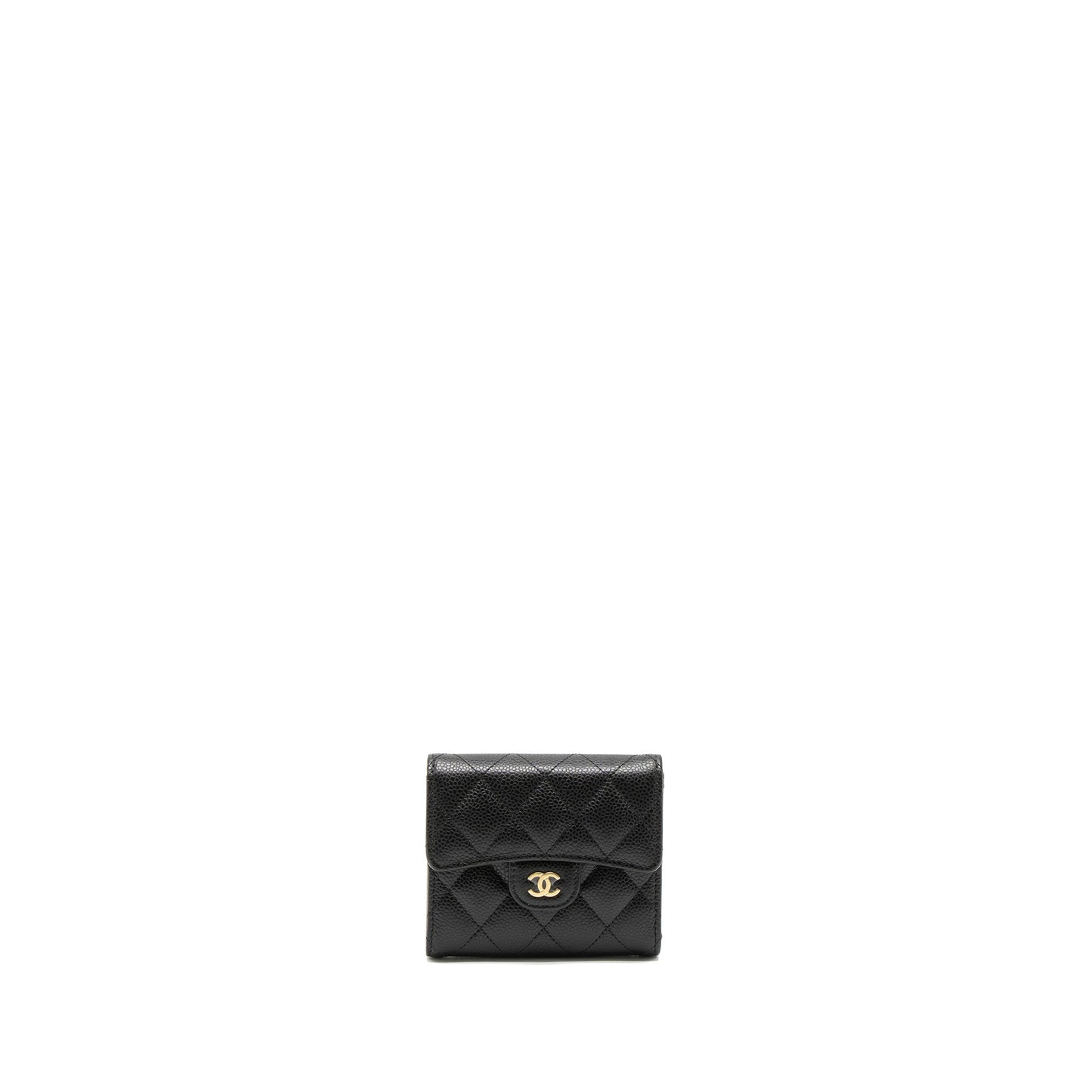 Chanel Classic Compact Wallet Caviar Black L (Microchip)