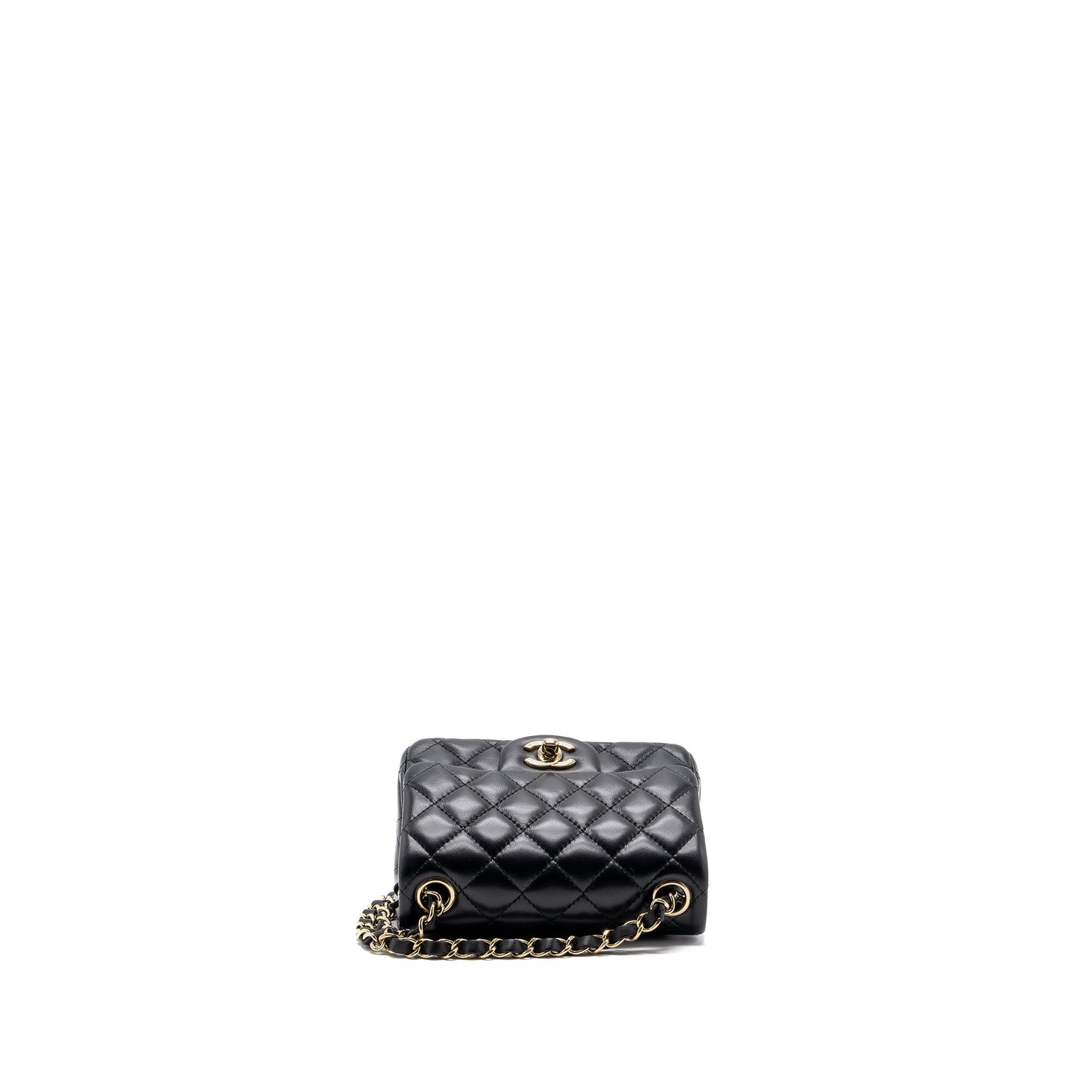 Chanel Classic Mini Square Flap Bag Lambskin Black L (Microchip)