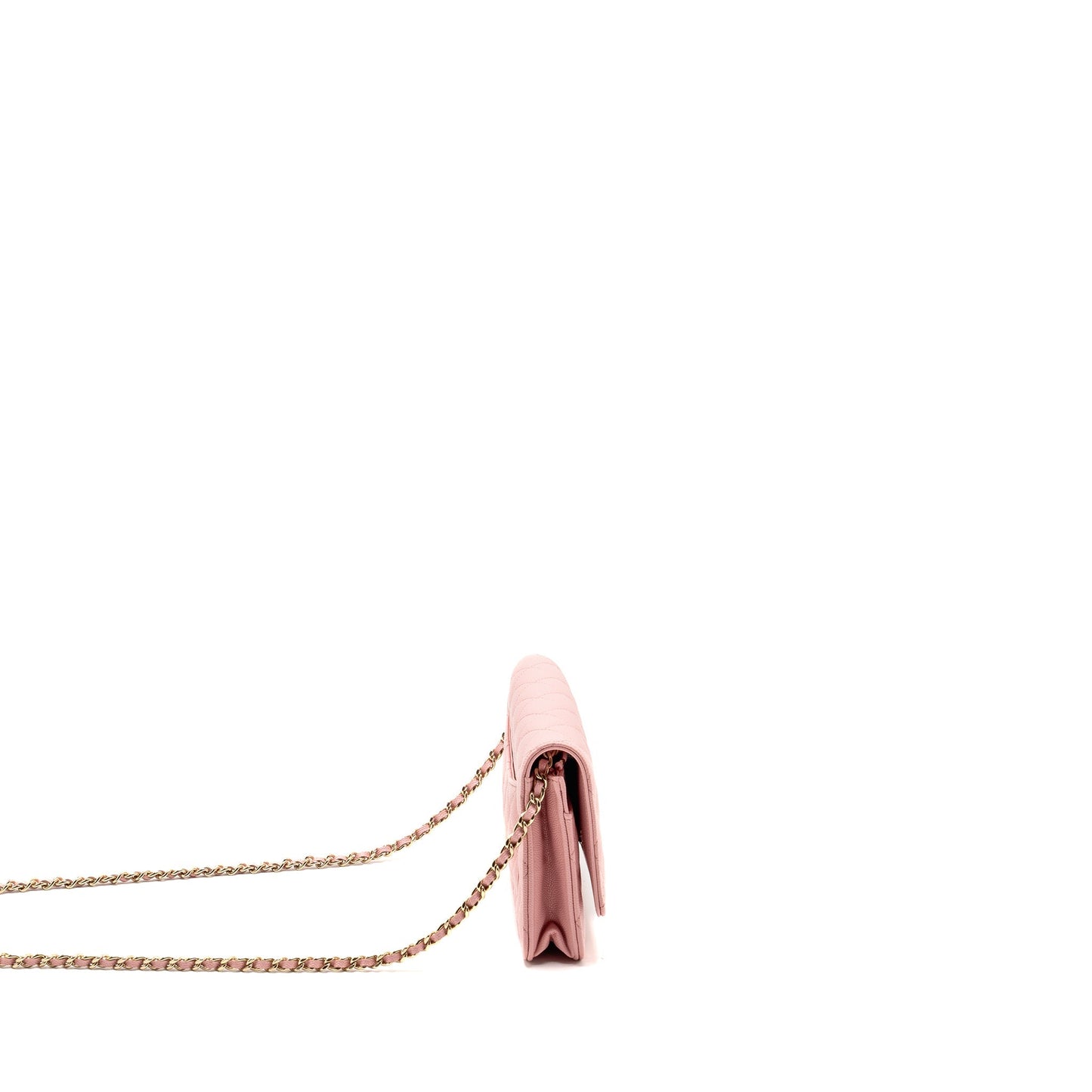 Chanel Classic Wallet on Chain Caviar Pink L (Microchip)