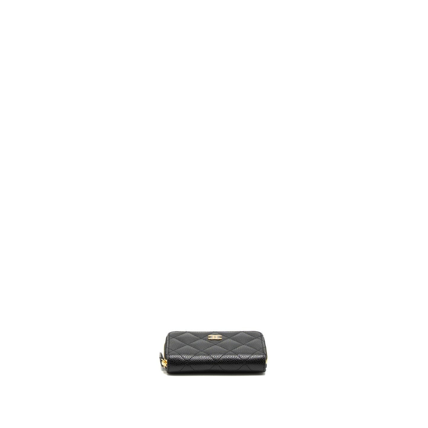 Chanel Zip Card Holder Caviar Black  (Microchip)