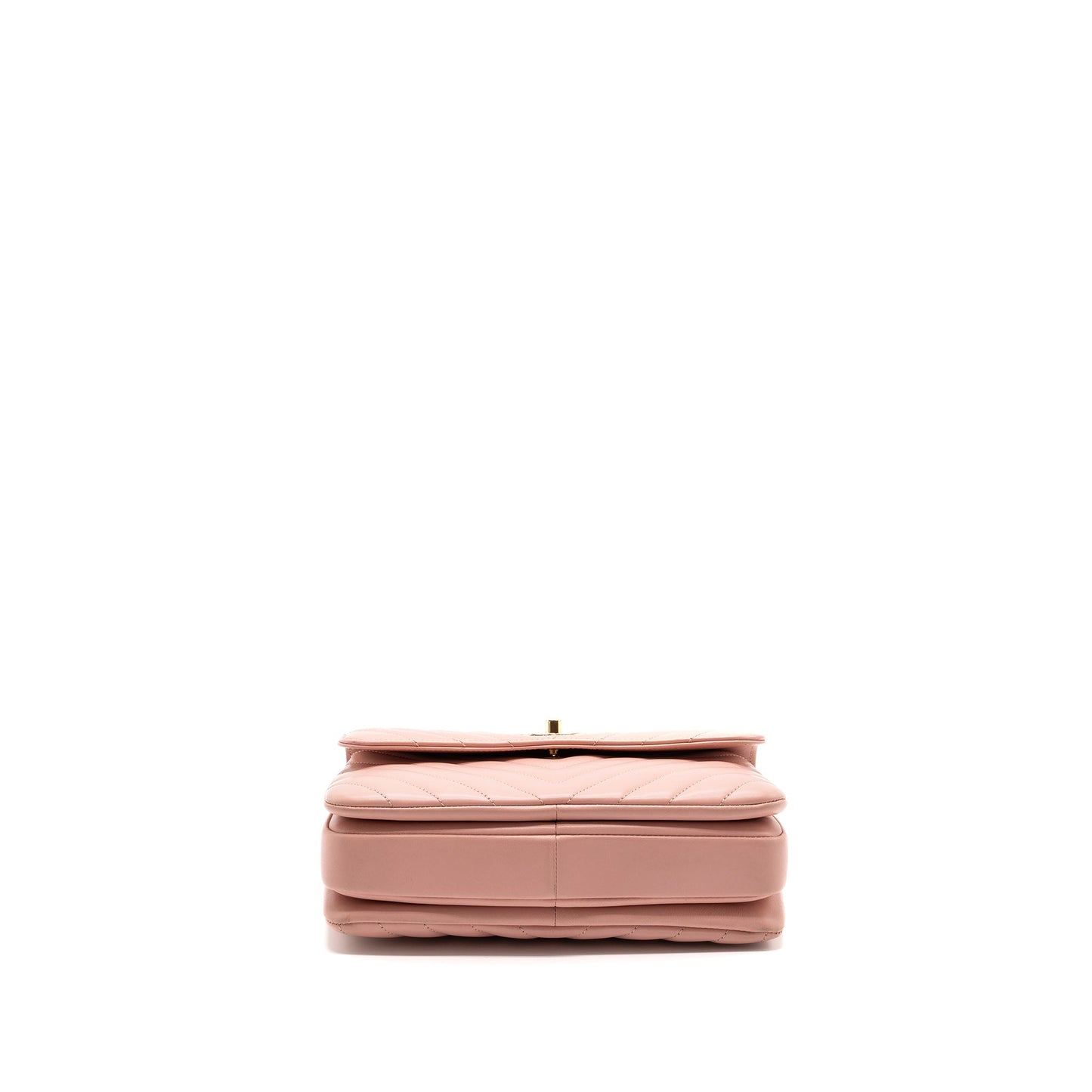 Chanel Chevron Trendy CC Top Handle Flap Bag Lambskin Light Pink L