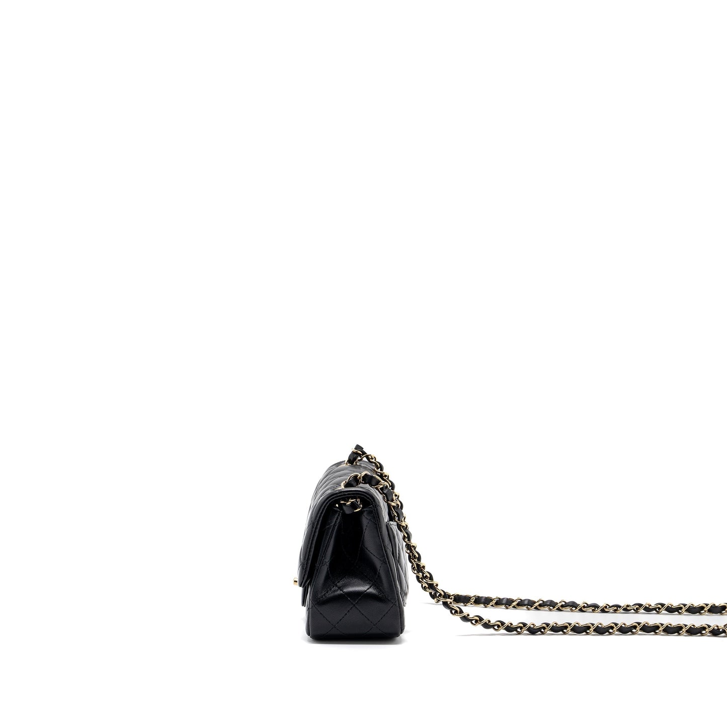 Chanel Classic Mini Square Flap Bag Lambskin Black L (Microchip)
