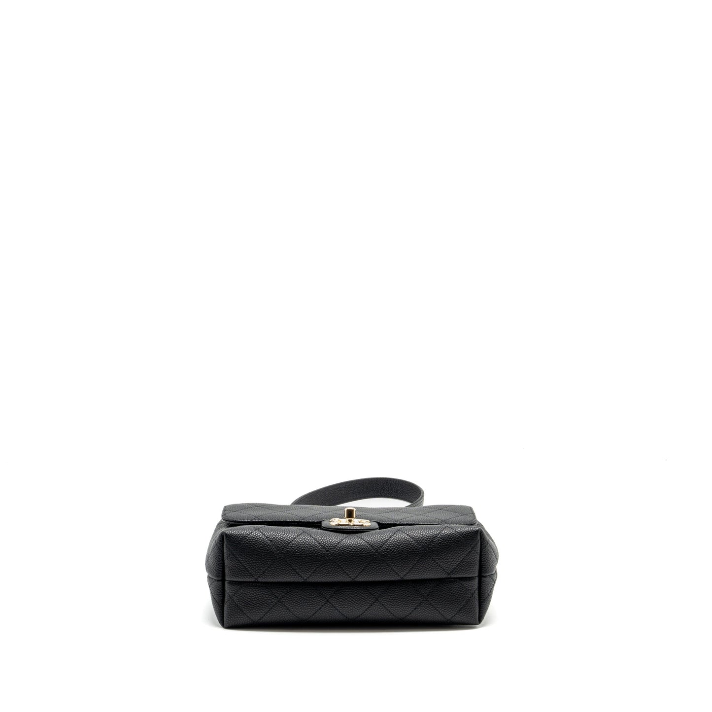 Chanel Chain Handle Flap Bag Quilted Calfskin Black L