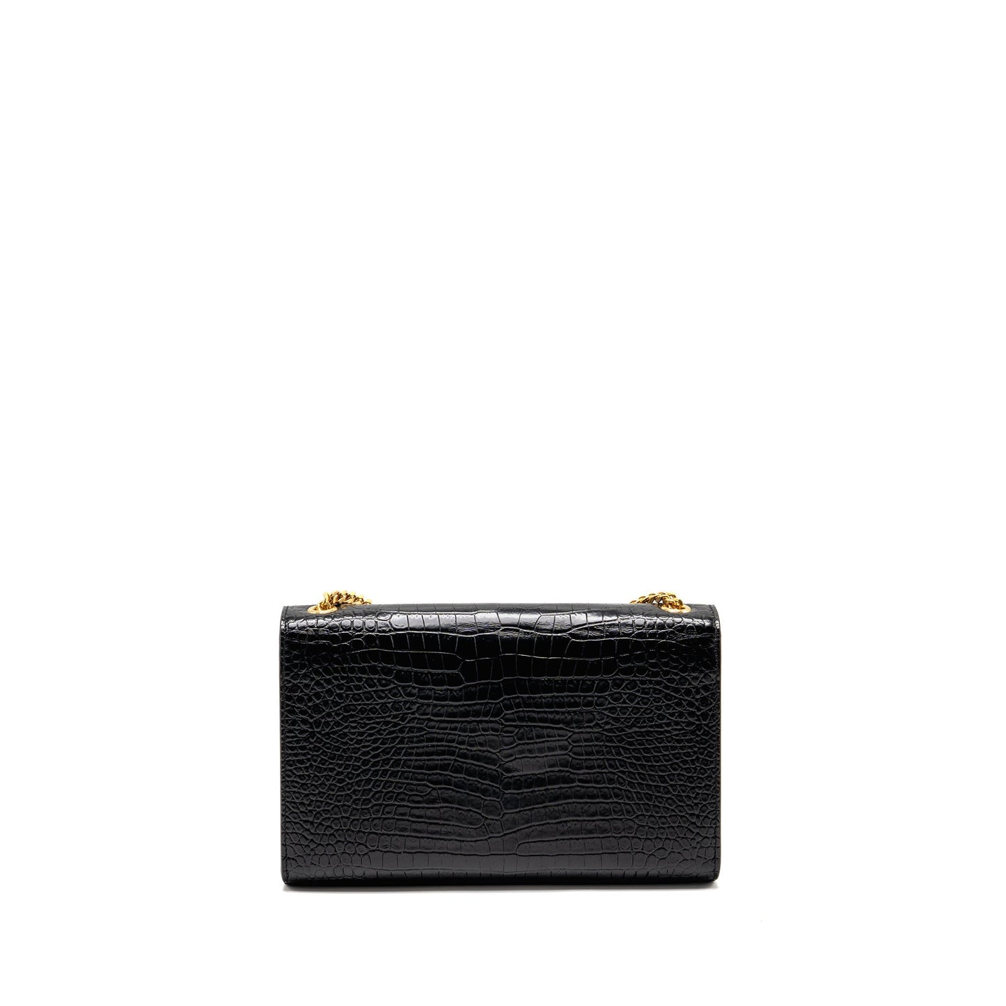 Saint Laurent/ Medium Kate Tassel Purse Crocodile-Embossed Calfskin Black