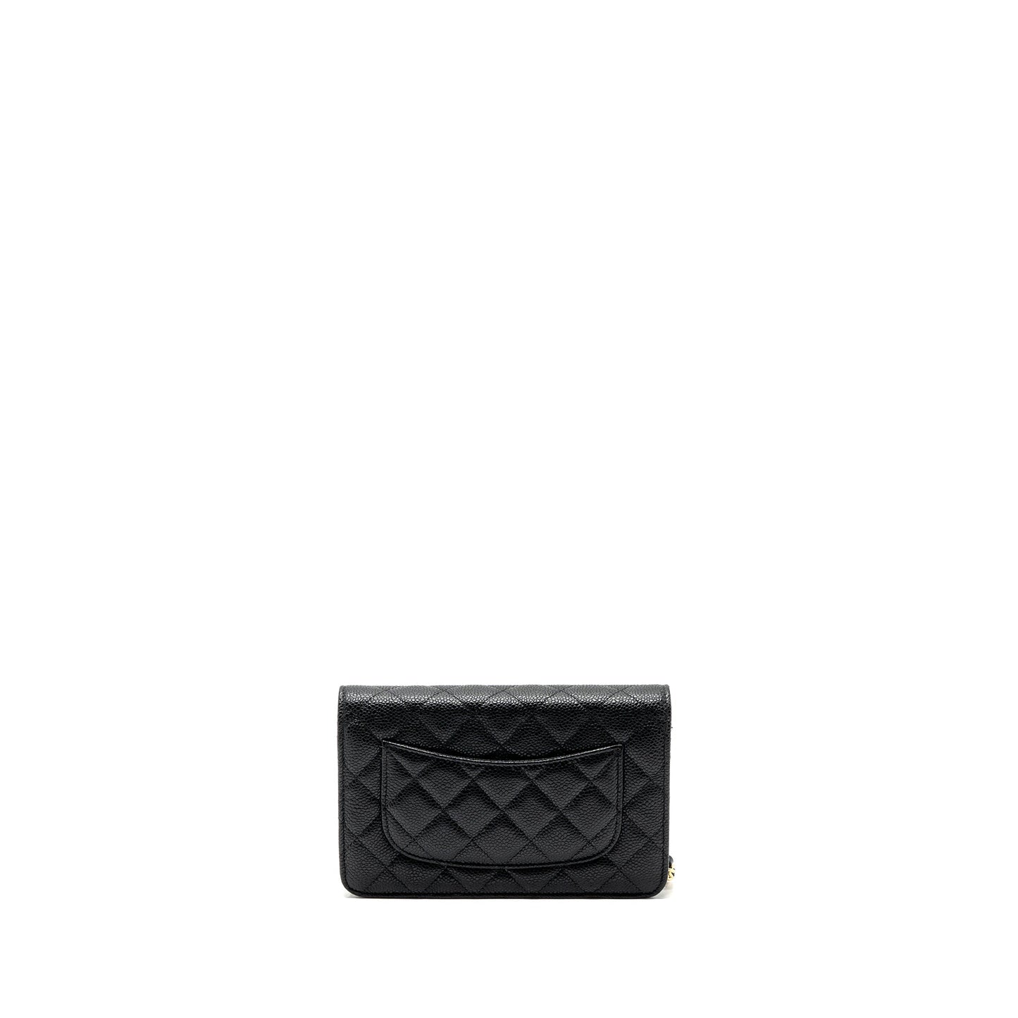 Chanel classic wallet on chain caviar black