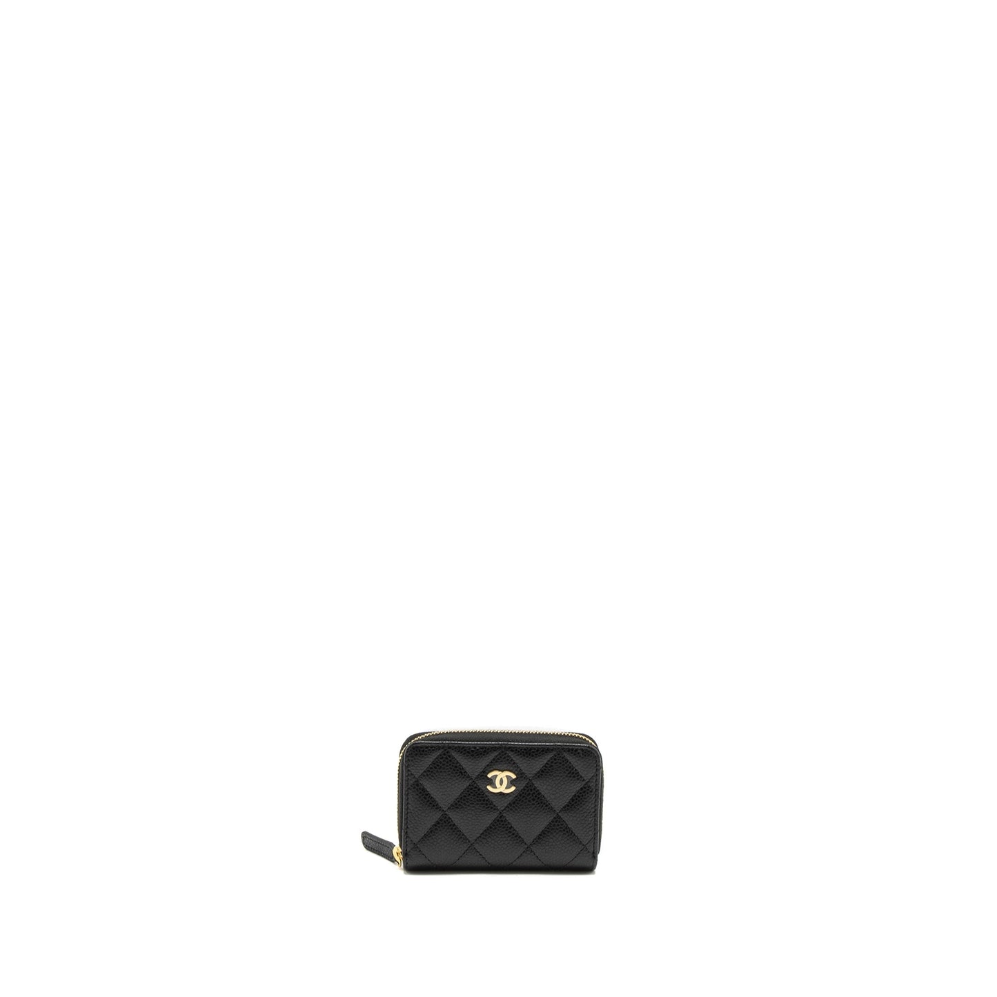 Chanel Zip Card Holder Caviar Black  (Microchip)